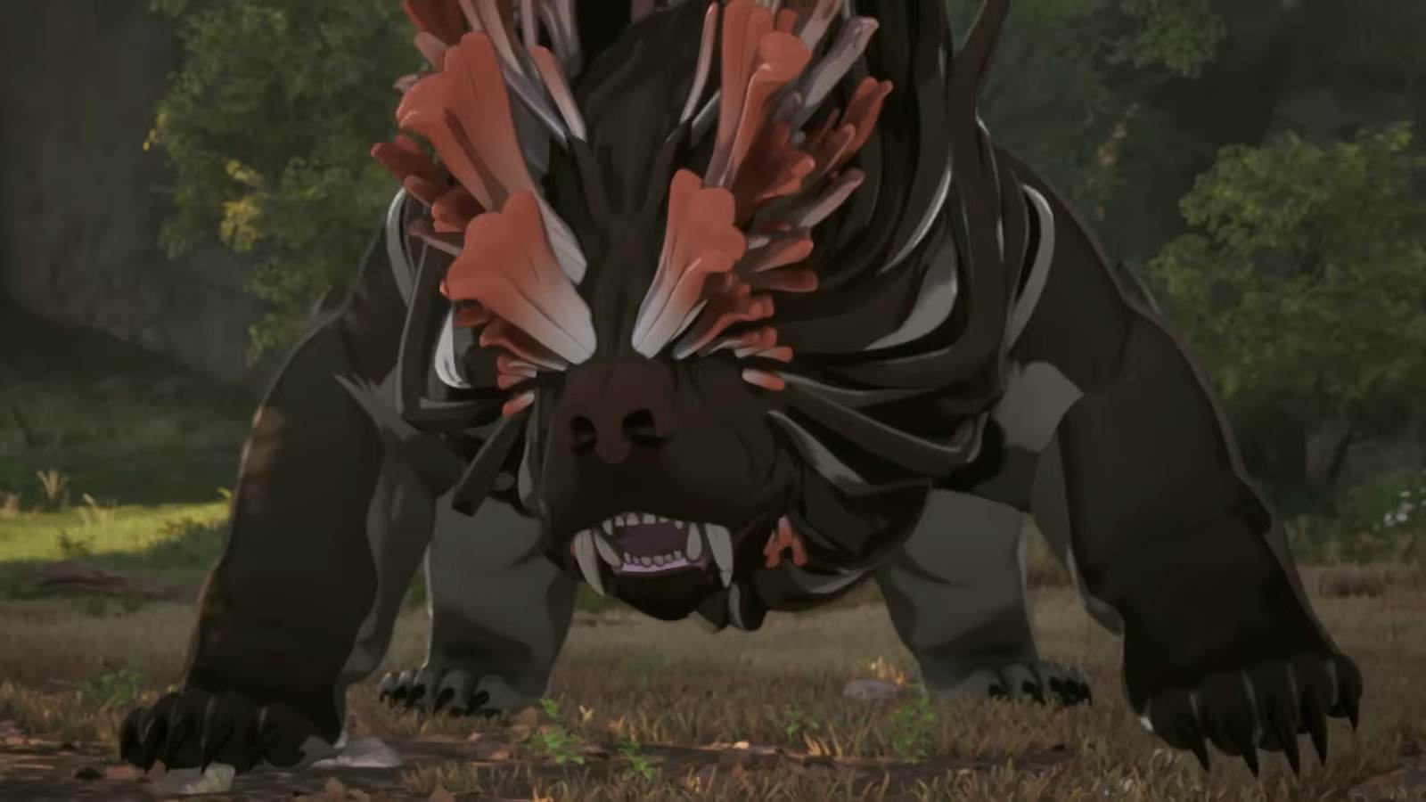 Illfang the Kobold Lord, a large kobold beast boss, roaring in Echoes of Aincrad