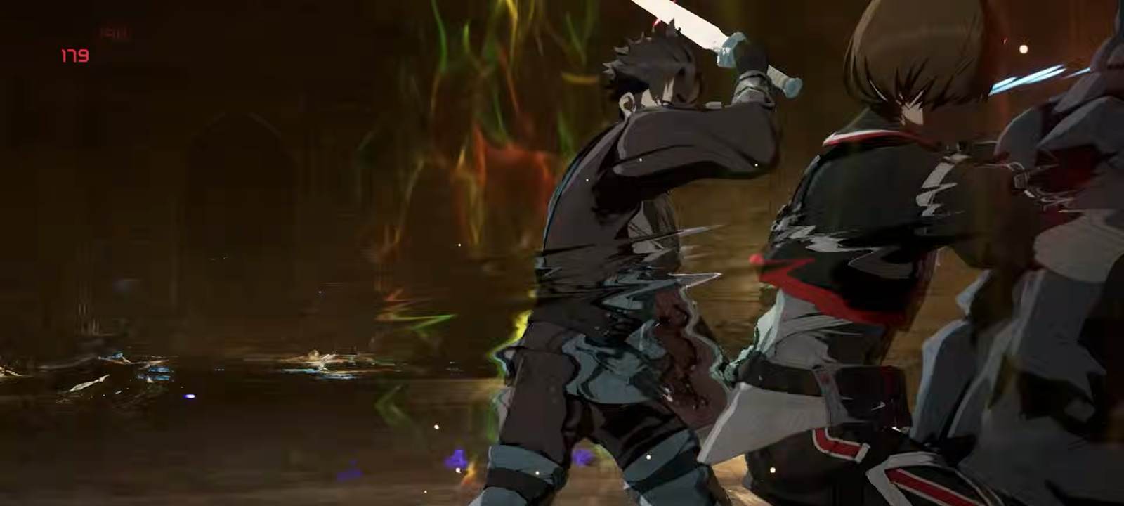 Combat against multiple enemies in a dungeon in Echoes of Aincrad