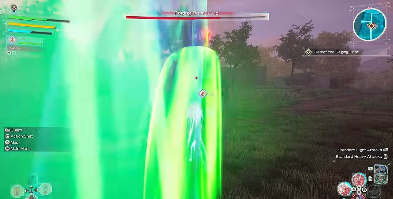 A player fighting a field boss with a sword skill in Echoes of Aincrad