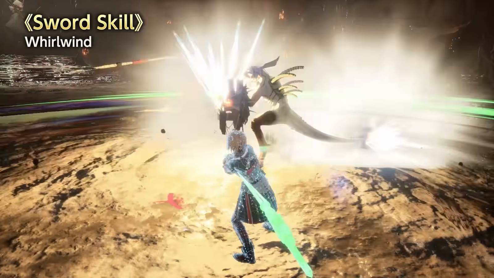 Whirlwind, the two-handed axe spin skill, in the official Weapon Overview