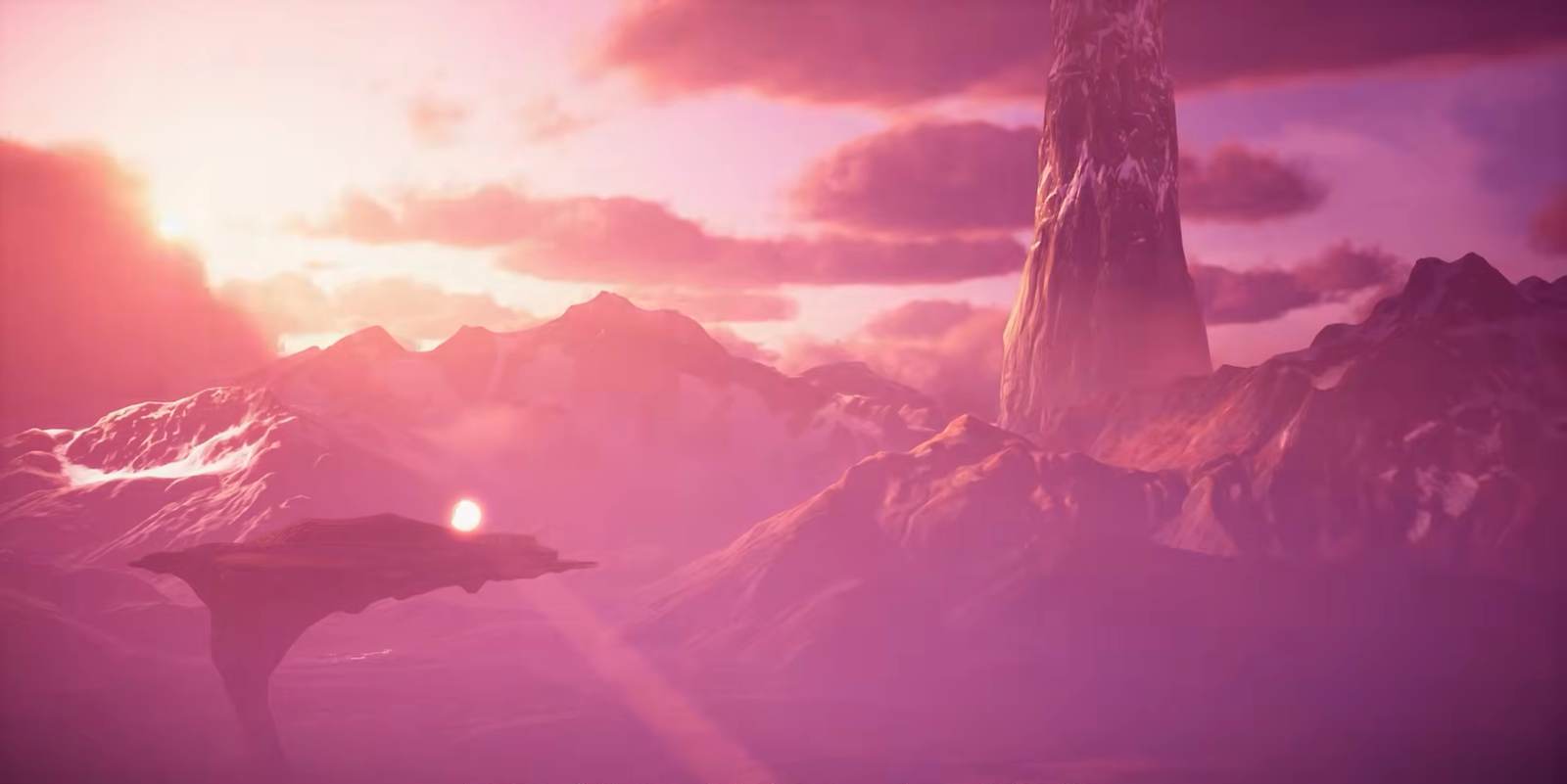 A scenic vista of the floating castle of Aincrad in Echoes of Aincrad